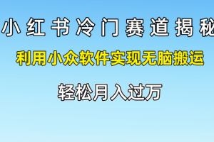 小红书冷门赛道揭秘,利用小众软件实现无脑搬运，轻松月入过万