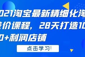 2021淘宝最新精细化淘差价课程，28天打造10000+利润店铺
