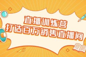 直播训练营：打造百万销售直播间教会你如何直播带货，抓住直播大风口