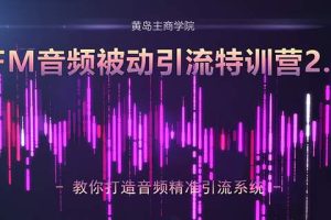 黄岛主FM音频引流特训营2.0：独家引流模式，单账号50W+播放量，轻松变现