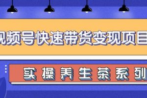 柚子视频号带货实操变现项目，零基础操作养生茶月入10000+【视频教程】