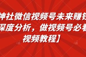 火神社微信视频号未来赚钱逻辑深度分析，做视频号必看【视频教程】