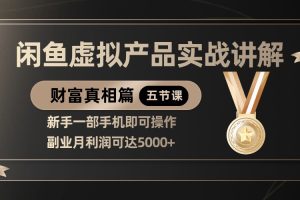 精品闲鱼虚拟产品实战讲解，新手一部手机即可操作，副业月利润可达5000+