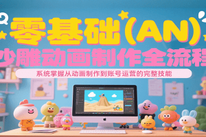 零基础（AN）沙雕动画制作全流程，系统掌握从动画制作到账号运营的完整技能