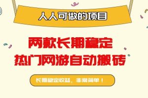 （16040期）两款长期稳定热门网游自动搬砖：日入千元，人人可做的项目！