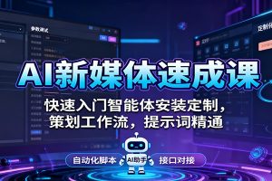 AI新媒体速成课:快速入门智能体安装定制,策划工作流,提示词精通