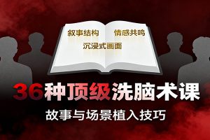 36种顶级洗脑术课:故事/数字/权威/场景/催眠等,掌握心理操控与认知影响技巧