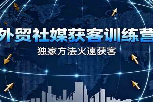 外贸社媒获客训练营,独家方法火速获客、提升成交,实现外贸降维打击(更新)