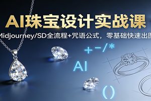 AI珠宝设计实战课:Midjourney/SD全流程+咒语公式,零基础快速出图