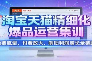 淘宝天猫精细化爆品运营集训:免费流量,付费放大,解锁利润增长全链路