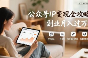 （17275期）公众号IP变现全攻略，学习定位、AI写作、钩子设计与转化，构建获客闭环，副业月入过万