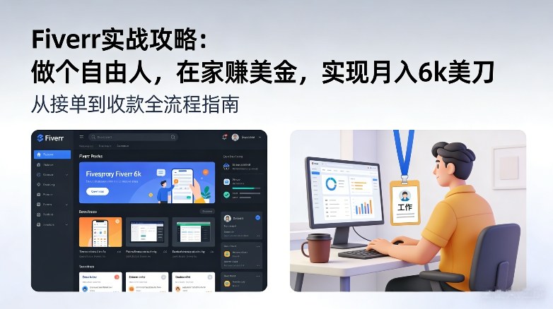 Fiverr实战攻略,做个自由人,在家賺美金,实现月入6k美刀
