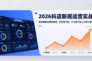 （17502期）2026抖店新规运营实战：系统破解店铺权重低、自然流不进、千川投不动三大核心难题