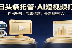 头条号AI托管，我提供作品，你提供账号，每天5分钟发布，小白躺赚3000+