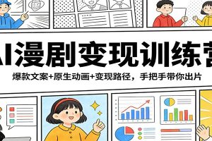 AI漫剧变现训练营：爆款文案+原生动画+变现路径，手把手带你出片