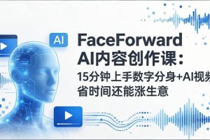 （17681期）FaceForward AI内容创作课：15分钟上手数字分身+AI视频，省时间还能涨生意