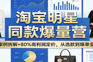 淘宝明星同款爆量营：5大案例拆解+80%高利润定价，从选款到爆单全流程