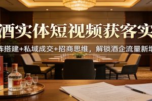 白酒实体短视频获客实战：矩阵搭建+私域成交+招商思维，解锁酒企流量新增长