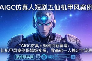 （17961期）AIGC仿真人短剧创新赛道：五仙机甲风案例保姆级实操，零基础一人搞定全流程