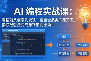 (18533期)AI编程实战课-第三期-5月19更新:零基础从创意到变现,覆盖全品类产品开发,把想法变成赚钱项目