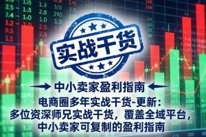 (18534期)电商圈多年实战干货-更新5月20:多位资深师兄实战干货/覆盖全域平台,中小卖家可复制的盈利指南