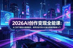 (18553期)2026AI创作变现全能课-更新5月:从工具下载到AI视频制作,即梦豆包可灵小云雀全覆盖零基础入门