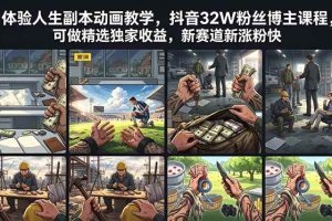 (18826期)体验人生副本动画教学, 抖音32W粉丝博主课程,可做精选独家收益,新赛道新涨粉快