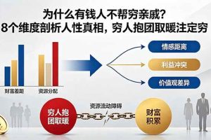(18932期)付费文章:为什么有钱人不帮穷亲戚?8个维度剖析人性真相,穷人抱团取暖注定穷