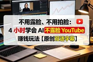 (19161期)不用露脸、不用拍脸:4 小时学会 AI 不露脸 YouTube 赚钱玩法【原创双语字幕】