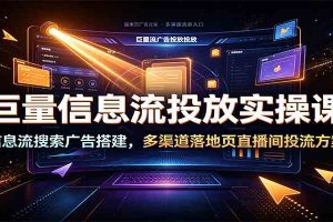 巨量信息流投放实操课:信息流搜索广告搭建,多渠道落地页直播间投流方案