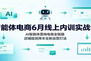 智能体电商6月线上内训实战课:AI智能体落地电商全链路,店铺提效降本全新运营打法