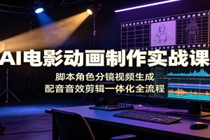 AI电影动画制作实战课:脚本角色分镜视频生成,配音音效剪辑一体化全流程