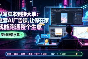 (19318期)从写脚本到接大单:这套AI广告课,让你在家就能跑通整个生意【原创双语字幕】