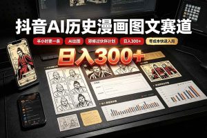 (19498期)抖音AI历史漫画图文赛道:半小时更一条×AI出图×邪修过伙伴计划×日入300+,零成本快速入局