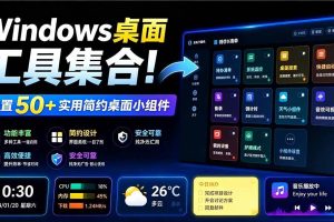 (19585期)Windows桌面工具集合!内置50+实用简约桌面小组件,含截图、录屏、翻译、天气等,多秘工具箱