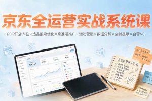 (19581期)京东全运营实战系统课:POP开店入驻×选品搜索优化×京准通推广×活动营销×数据分析×店铺星级×自营VC