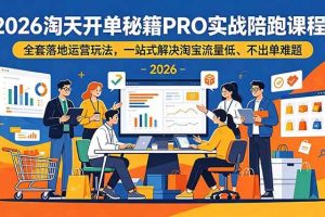 (19579期)2026淘天开单秘籍PRO实战陪跑课程-更新:全套落地运营玩法,一站式解决淘宝流量低、不出单难题