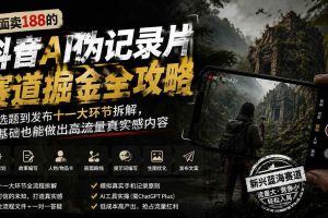 (19743期)外面卖188的抖音AI伪记录片赛道掘金全攻略;从选题到发布十一大环节拆解,零基础也能做出高流量真实感内容
