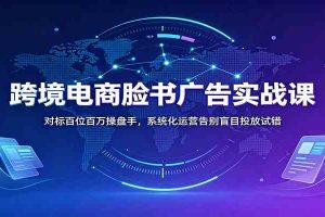 跨境电商脸书广告实战课:对标百位百万操盘手,系统化运营告别盲目投放试错