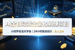 AI全自动黄金量化躺賺项目,24小时自动运行,月入2W!