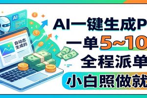 AI一键生成PPT，一单5~10张，全程派单，小白照做就赚