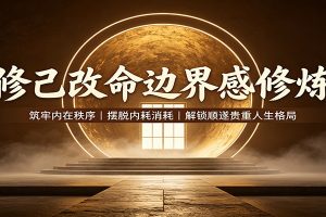 修己改命边界感修炼:筑牢内在秩序,摆脱内耗消耗,解锁顺遂贵重人生格局