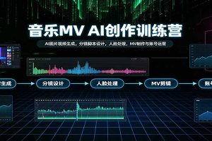 音乐MV AI创作训练营：AI图片视频生成，分镜脚本设计，人脸处理，MV制作与账号运营