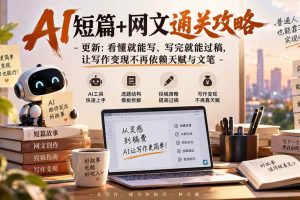 （20578期）AI短篇+网文通关攻略-更新0921：看懂就能写、写完就能过稿，让写作变现不再依赖天赋与文笔
