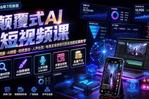 (20602期)颠覆式AI短视频课-更新|素材挖掘,AI修图,视频重绘,人声处理|电商实体带货引流全流程实操教学
