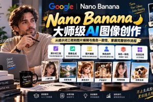 (20609期)【无水印】Nano Banana大师级AI图像实战课:从提示词工程到图片编辑与角色一致性,掌握完整创作流程