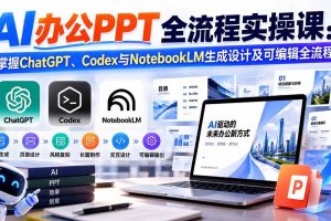(20660期)【无水印】AI办公PPT全流程实操课: 掌握ChatGPT、Codex与NotebookLM生成设计及可编辑全流程