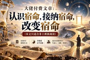 （20673期）【无水印】大佬付费文章：认识宿命，接纳宿命，改变宿命（本文只适合非上班族阅读）
