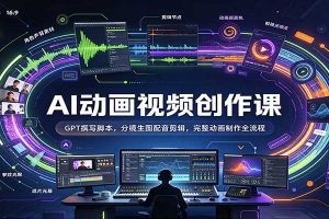 AI动画视频创作课:GPT撰写脚本,分镜生图配音剪辑,完整动画制作全流程