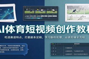 AI体育短视频创作教程：吃透赛道特点，打磨剧本定稿，学习版权处理，运镜剪辑全流程
